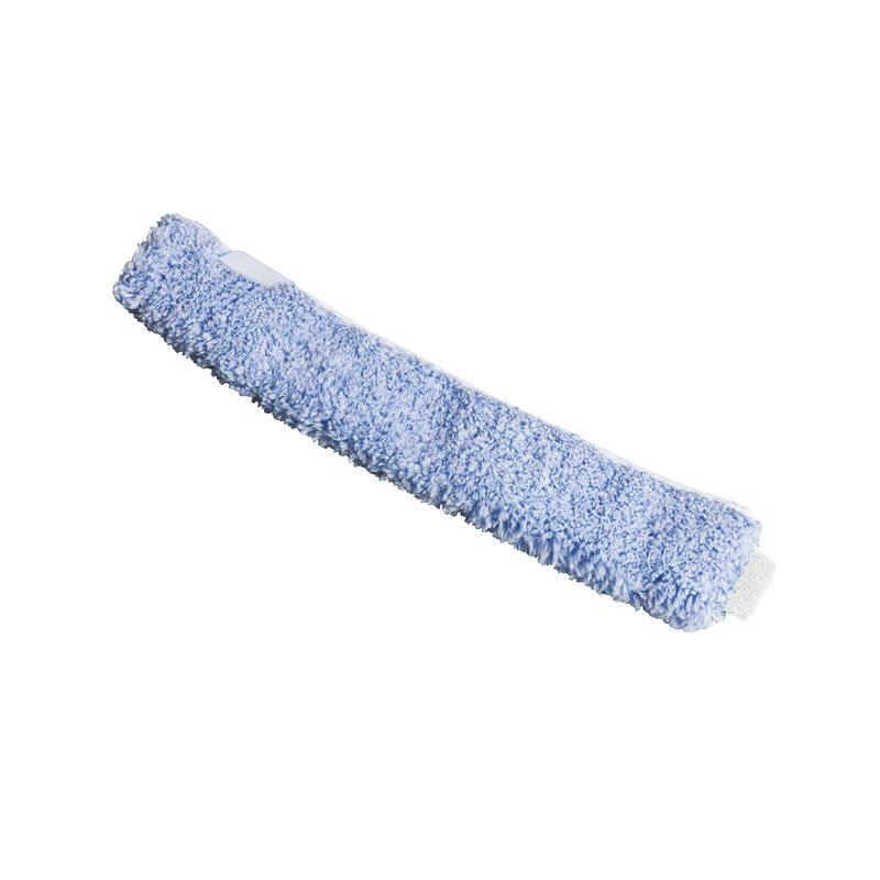 Le EINWASCHERBEZUG, MICROFASER, AVEC TAMPON ANTI-SALISSURE, 450MM de Haug Bürsten KG est une housse de nettoyage en microfibre bleue avec une surface texturée, conçue pour le nettoyage des vitres et compatible avec l'outil #8550, illustrée sur fond blanc.