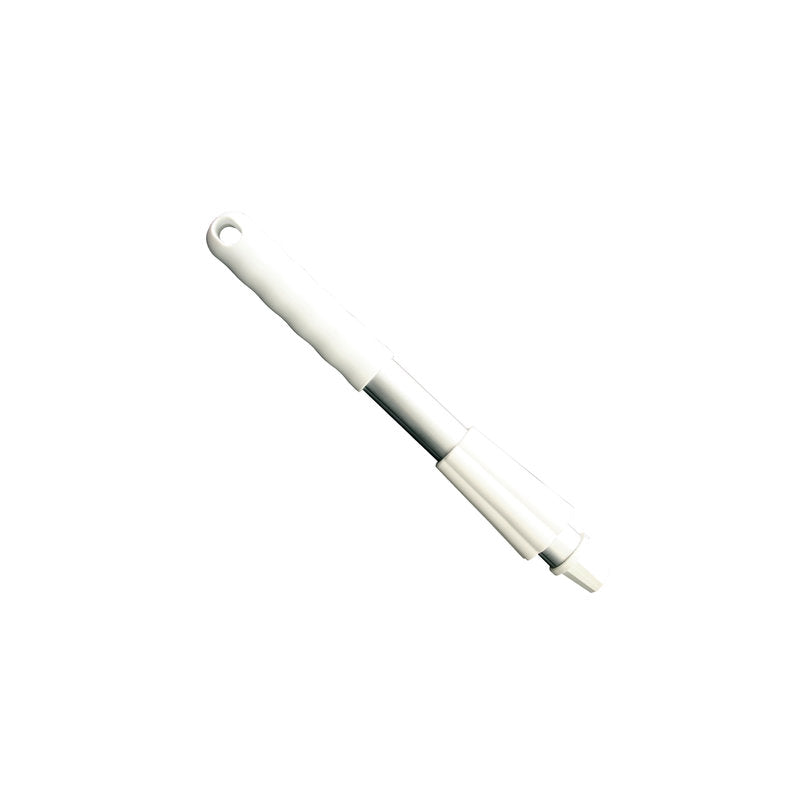 La brosse à dents en plastique blanc avec manche amovible est équipée d'un CAPUCHON ET ÉCROU DE SERRAGE KURZ-ALUSTIEL DE 300 MM de Haug Bürsten KG pour augmenter la durabilité.