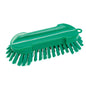 Die WASCHBÜRSTE RUND, HART 205X65X30MM von Haug Bürsten KG ist eine grüne Handbürste mit harten Borsten, einem ergonomischen Kunststoffgriff und einer Aufhängeschlaufe - perfekt für Reinigungsaufgaben.