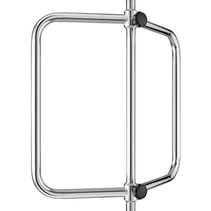 Eine Einweg-Drehsperre aus Metall mit einer vertikalen Stange und einem quadratischen Dreharm, die häufig mit dem Novocal Infusionspumpenhalter für Pumpen von Novocal ausgestattet ist, um Infusionspumpen in öffentlichen oder gewerblichen Bereichen sicher zu befestigen.