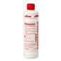 Bouteille blanche de 500 ml Johannes Kiehl KG Vinoxin nettoyant pour acier inoxydable et surfaces résistantes aux acides, avec bouchon rouge et étiquette avec instructions d'utilisation et informations sur le produit. Disponible en cartons de 12 bouteilles.