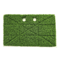 Le Numatic International GmbH Grasspad 390x230 mm | 1 pièce est un tapis de gazon synthétique rectangulaire avec une surface dense et résistante et deux trous ronds sur le dessus, représenté sur un fond blanc.
