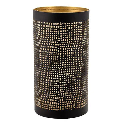 Papstar Securit® Kerzenhalter Ø 8 cm · 15 cm schwarz/gold