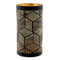 Papstar Securit® Kerzenhalter Ø 8 cm · 15 cm schwarz/gold