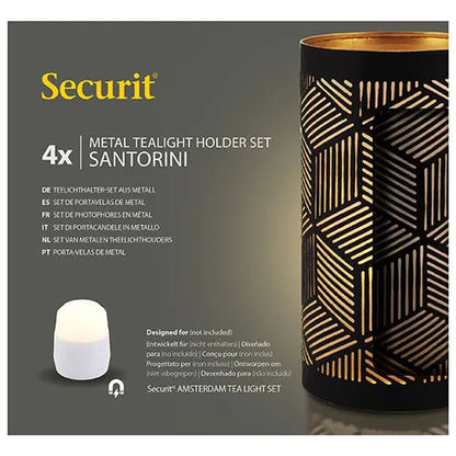 Papstar Securit® Kerzenhalter Ø 8 cm · 15 cm schwarz/gold