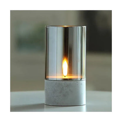 Papstar Securit® LED-Kerze Ø 8 cm · grau "Gracia"
