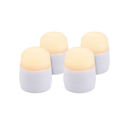 Papstar Securit® 4 LED-Teelichter Nachfüllpack Ø 4 cm · 5 cm "Amsterdam" Leuchtdauer 12-40h