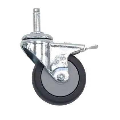 Die Novocal Leichtlauflenkrolle mit Rückenloch Ø 75 mm, Stopp, eignet sich mit Metallgehäuse und grauem Gummirad ideal für NWK und ATE. Die seitliche Feststellbremse sorgt für sicheren Transport schwerer Lasten. Packung: 1 Stück.