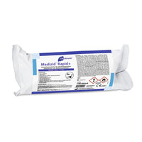 Paquet de lingettes désinfectantes Meditrade Medizid® Rapid+ présenté dans un emballage en plastique blanc et bleu, avec des étiquettes et des consignes de sécurité en allemand. Contient 150 lingettes.
