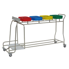 Le panier à linge en acier inoxydable « Kompakt plus » de Novocal est doté d'un cadre en acier inoxydable comprenant 4 compartiments, de couvercles colorés (rouge, bleu, jaune, vert), de quatre roulettes et d'une poignée coulissante pratique. Marque : Novocal.