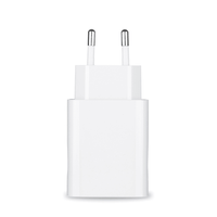 L'adaptateur secteur et son étui de protection pour le Pluslife Mini Dock se présentent sous la forme d'un élégant adaptateur européen blanc à deux broches métalliques, idéal pour alimenter des appareils électroniques. Il est présenté à la verticale sur un fond blanc sobre, ce qui met en valeur son design élégant et minimaliste.