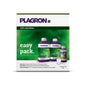 Le Plagron Easy Pack Natural de Bertels B.V. contient trois bouteilles avec des étiquettes vertes et violettes pour « Alga Grow » et « Alga Bloom », ainsi qu'un petit doseur. Il utilise un engrais de base organique, assurant ainsi une nutrition précise des plantes dans un emballage compact.