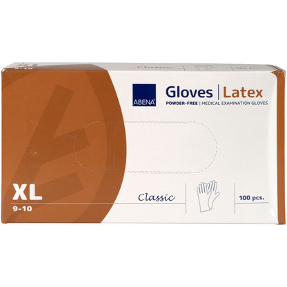 Gants en latex classiques, non poudrés, lisses, naturels