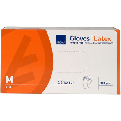 Gants en latex classiques, non poudrés, lisses, naturels