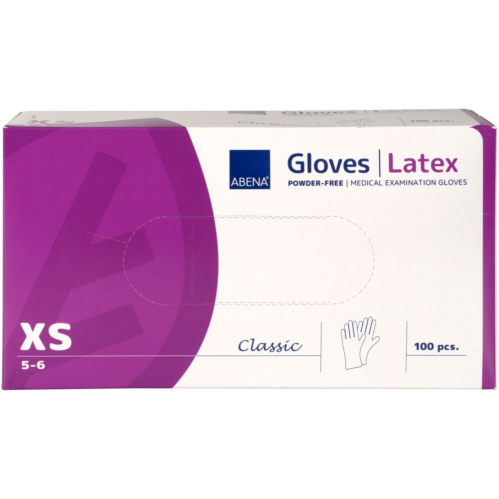 Gants en latex classiques, non poudrés, lisses, naturels