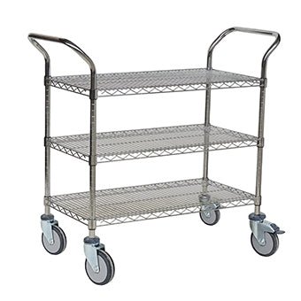 Le chariot polyvalent Novocal "Silverline" est un chariot en acier de précision, nickelé et chromé, avec plusieurs niveaux pour un transport efficace des objets. L'emballage contient 1 pièce.