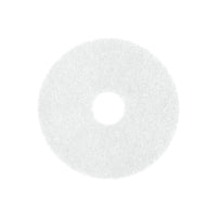 Le SUPERPAD BLANC d'Arcora International GmbH est un tampon de nettoyage rond, blanc et texturé, doté d'un trou central, destiné au nettoyage en douceur des surfaces délicates ; il est représenté ci-dessus sur fond blanc.