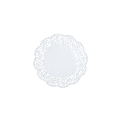 Les PAPSTAR napperons ronds blancs de la PAPSTAR GmbH sont des napperons ronds blancs avec un motif de bordure de type dentelle élaboré sur un fond blanc uni, idéal pour présenter des pâtisseries.