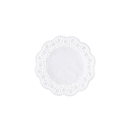 Les PAPSTAR napperons ronds blancs de la PAPSTAR GmbH se distinguent par un motif de dentelle élaboré sur les bords sur un fond blanc uni, ce qui les rend parfaits pour la présentation de délicieuses pâtisseries.