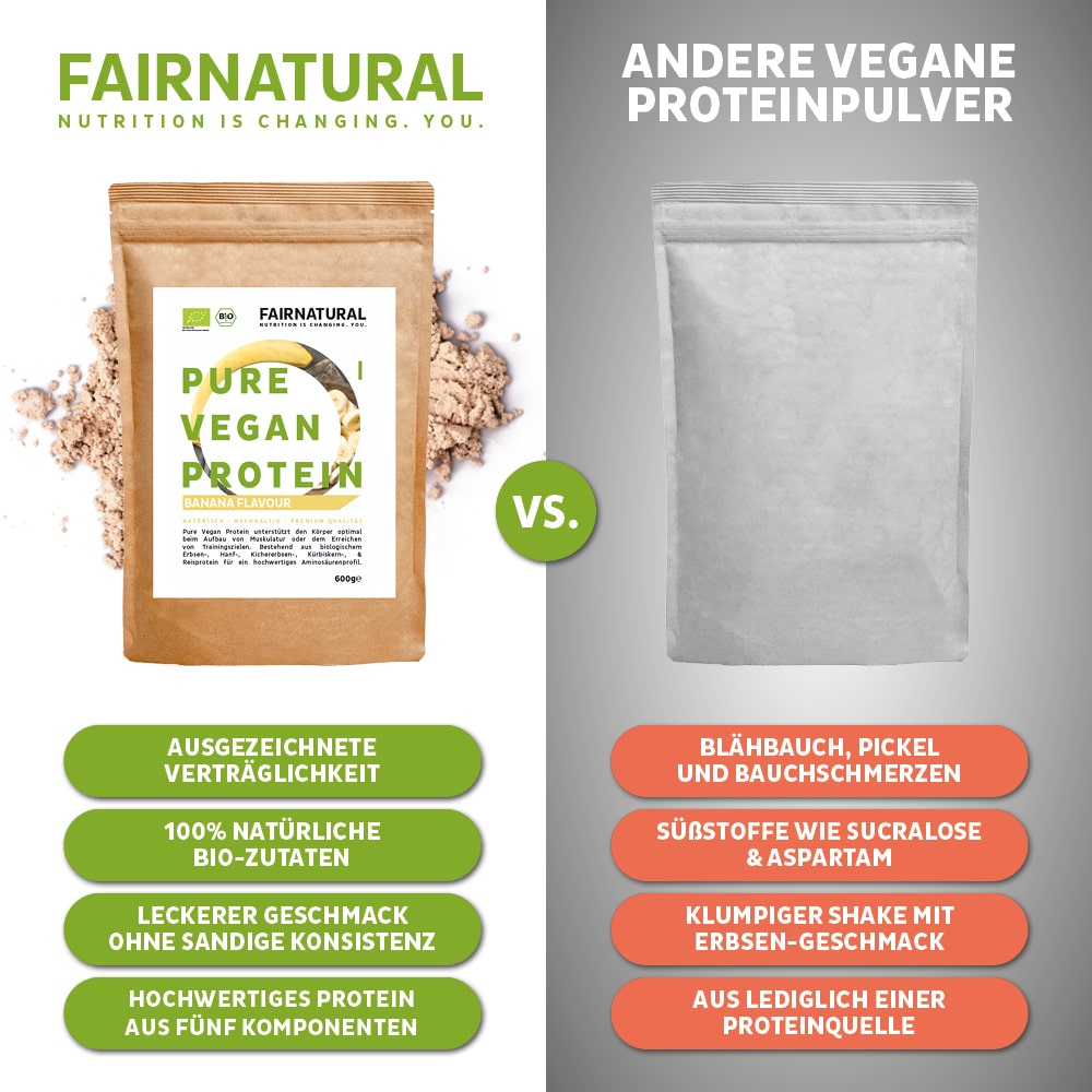 Banane en poudre protéinée vegan bio sans soja