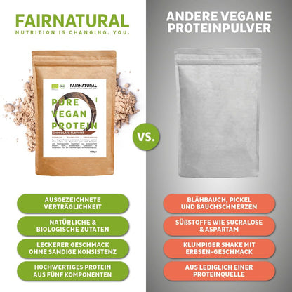 Protéines végétales en poudre bio, saveur chocolat, sans soja