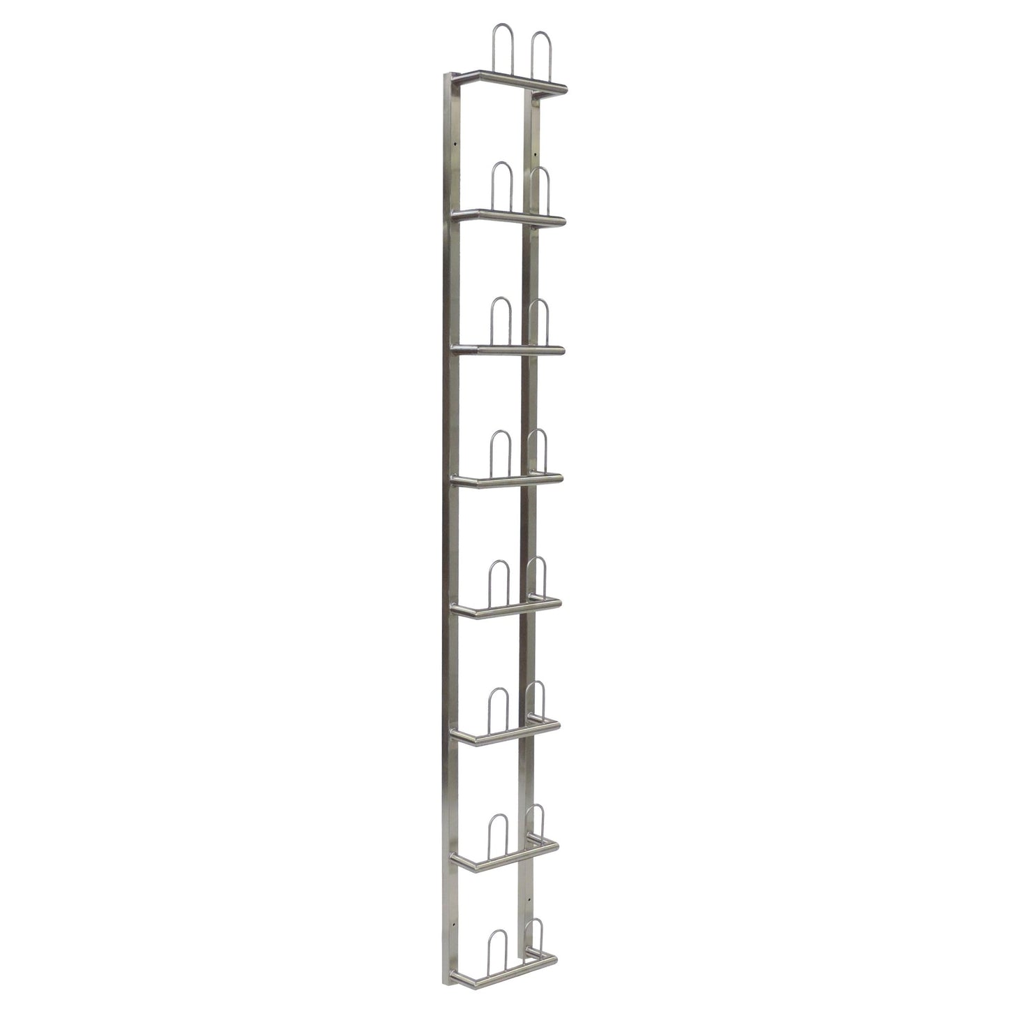 Das Novocal Wandregal für OP-Schuhe aus Edelstahl bietet Platz für 8 Paar auf 275 x 130 cm - ideal zum ordentlichen Lagern und Organisieren Ihrer OP-Schuhe. Packung: 1 Stück.