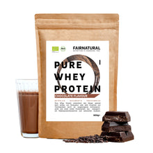 Protéines de lactosérum (whey) en poudre bio, saveur chocolat
