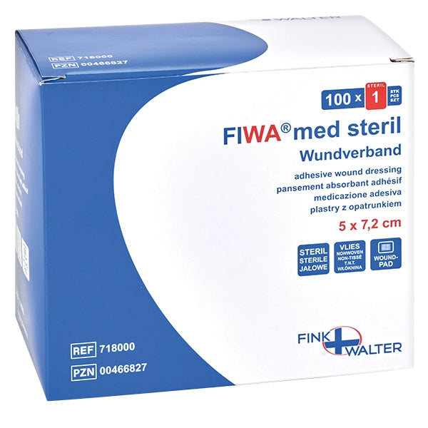 FIWA med steril Wundverband Vlies 5 x 7,2cm | Packung (100 Stück)