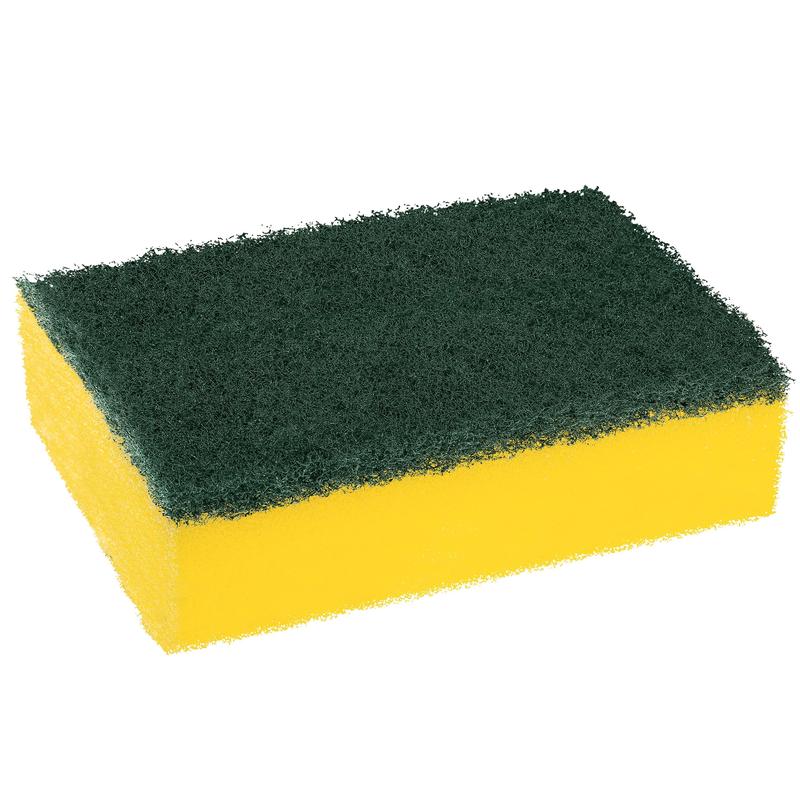 L'éponge de nettoyage Scotch-Brite® Classic XXL de 3M Deutschland GmbH, avec une base en mousse jaune et un côté à récurer vert, est disponible en paquet de 6. Idéal pour diverses tâches de nettoyage dans la maison.