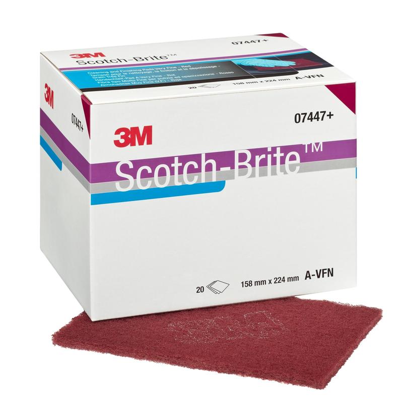 Scotch-Brite™ Handpad 7447 PRO, rot, 158 mm x 224 mm, A VFN (Palette) | Packung (20 Stück)