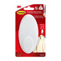 Le crochet à vêtements 3M Command™ 17019-FGN de 3M Deutschland GmbH supporte jusqu'à 3,4 kg, se fixe sans perçage et est livré dans un emballage rouge et blanc avec un texte en allemand et en français et l'image d'un manteau sur le crochet en plastique.
