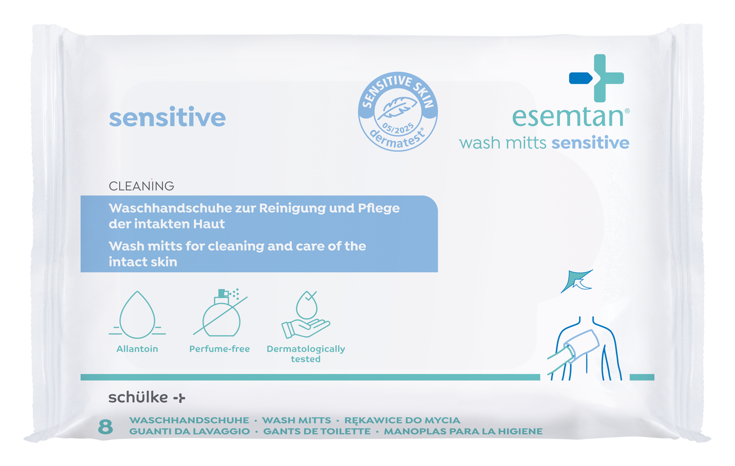 esemtan wash mitts sensitive 8 ST SP | Packung (8 Stück)
