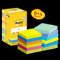 Post-it® Notes, Energetic Collection, 76 mm x 76 mm, Promotion, 90 Blatt/Block, 8 Blöcke + 4 Gratis/Packung, Kartonverpackung, 100% PEFC, SGSCH-PEFC-COC-110078 | Packung (12 Stück)