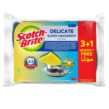 Scotch-Brite® Delicate nicht kratzender Naturfaser-Reinigungsschwamm, 3 + 1 St. | Packung (4 Stück)