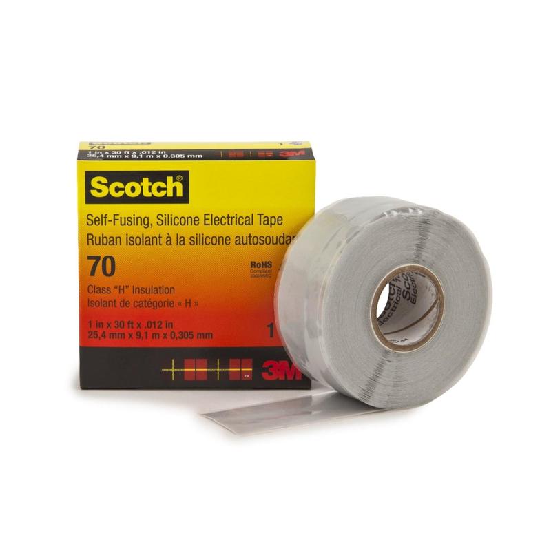 Ruban en caoutchouc de silicone Scotch® 70 auto-fusionnant gris clair 25 mm x 9 m 0,3 mm | Paquet (1 rouleau)
