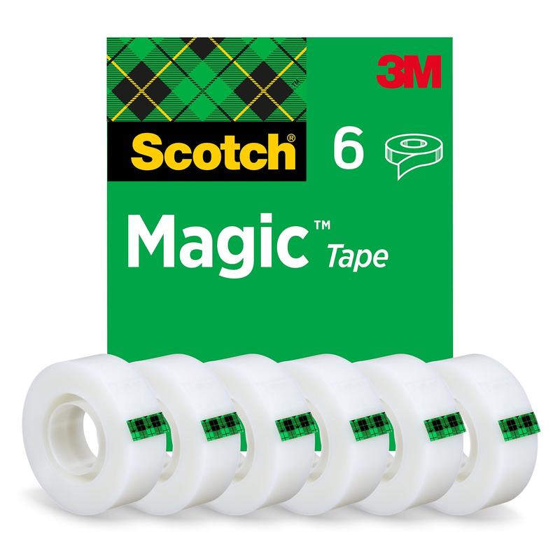 Ruban invisible Scotch® Magic™ 8-1933-6/5S, 19 mm x 33 m, 6 rouleaux/paquet | Paquet (6 rouleaux)